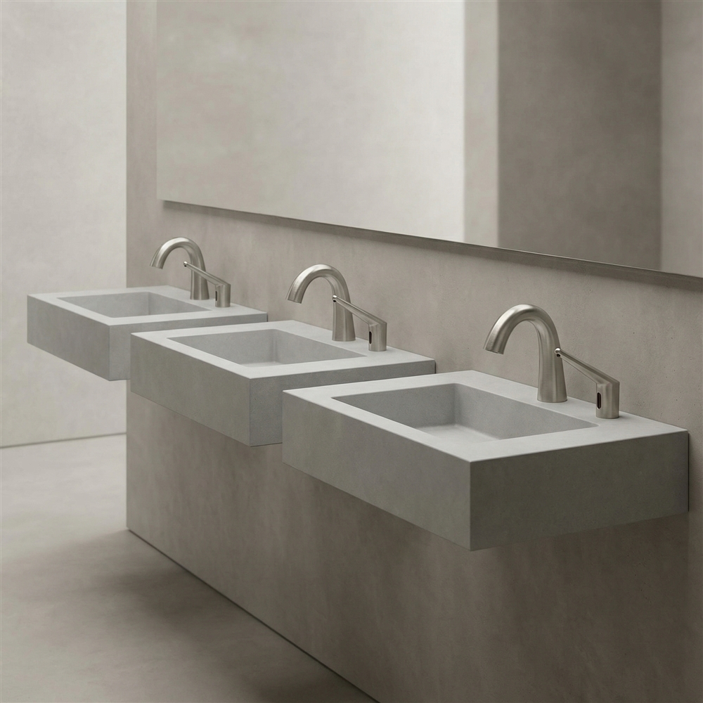 Fontana Bravat Touchless Automatic Commercial Sensor Faucet and Automatic Soap Dispenser