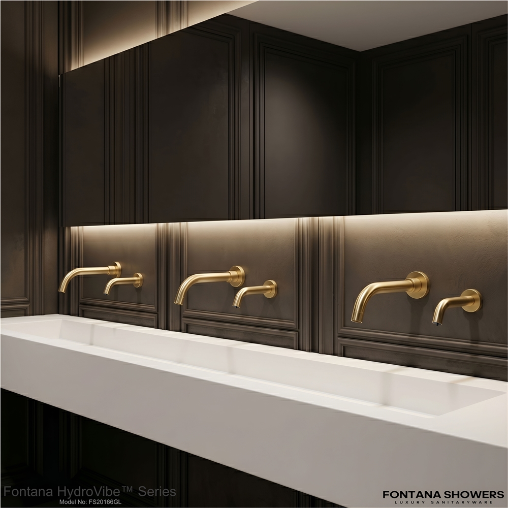 Fontana HydroVibe Series Gold Sensor Faucet and Soap Dispenser