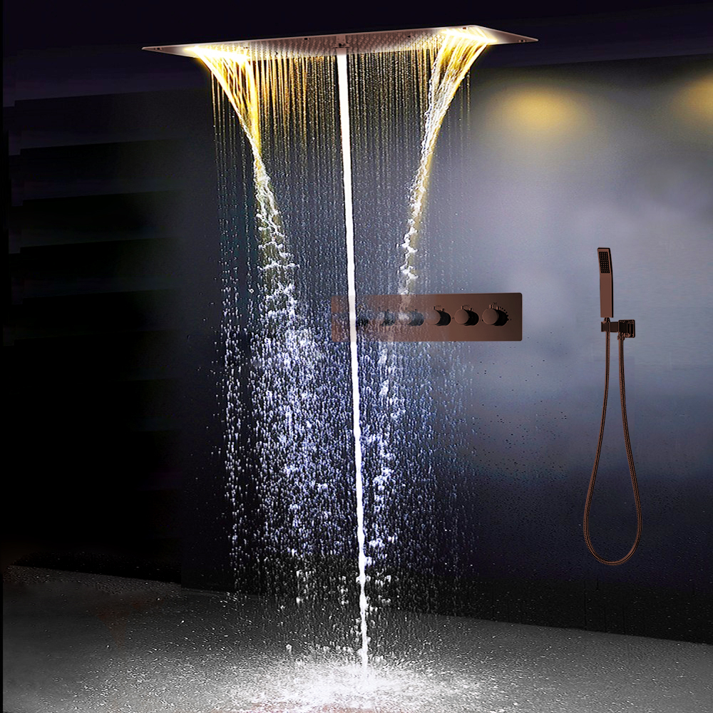 Best Designer Shower Sets On Sale Now! Fontana Showers Amazing Relaxation  Wide Ceiling LED Shower Head with Hand-Held Shower at FontanaShowers
