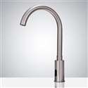 Fontana Wella Goose Neck Commercial Automatic Brushed Nickel Sensor Faucet