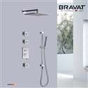 Fontana Bravat Wall Mount Thermostatic Rainfall Shower Set With 3 Body Massage Jets