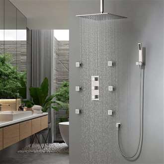 Fontana Thermostatic Rainfall Shower Set With Body Massage Jets