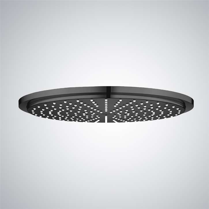 Fontana 10" matte black Round LED Rainfall Showerhead