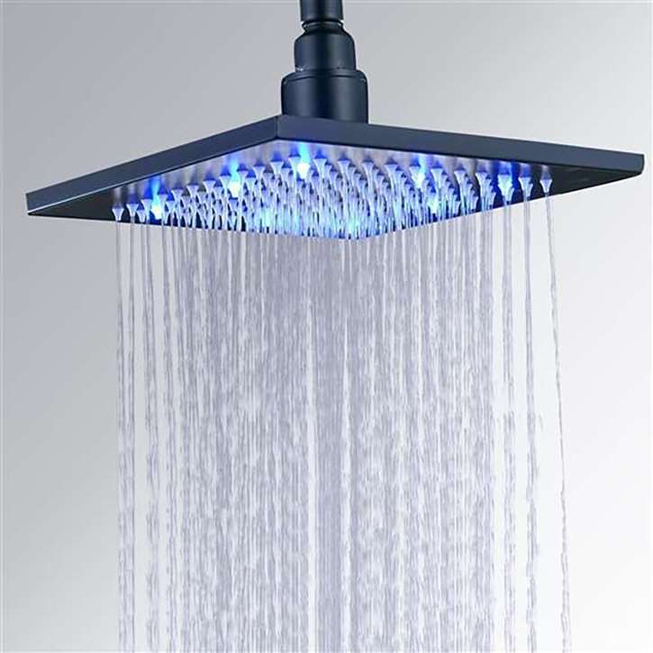 12" Matte Black Square Shower Head