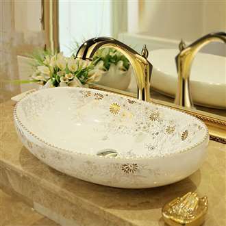 Fontana Vessel Sink and Gold Touchless Motion Sensor Faucet Combo