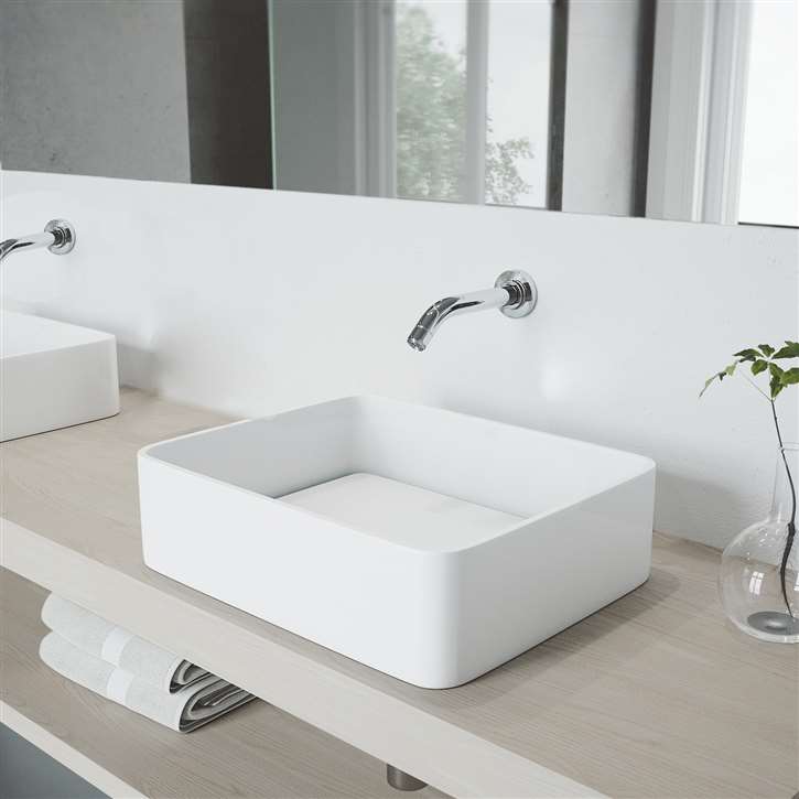 Fontana Vessel Sink and  Wall Touchless Motion Sensor Faucet