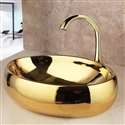 Fontana Vessel Gold Sink and Touchless Motion Sensor Faucet Combo