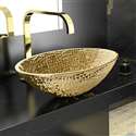 Fontana Vessel Gold Sink and Gold Touchless Motion Sensor Faucet Combo