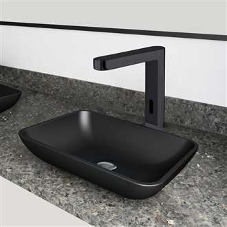 Fontana Vessel Matte Black Touchless Motion Sensor Faucet Combo