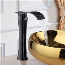 Fontana Vessel Matte Black Sink and Touchless Motion Sensor Faucet Combo