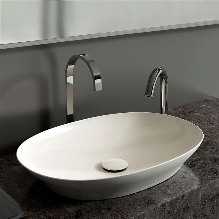 Fontana Vessel Sink with  Motion Sensor Faucet and Auto Liquid Soap Dispenser Combo