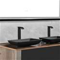 Fontana Vessel Sink and Matte Black Touchless Motion Sensor Faucet