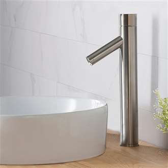 Fontana Vessel Sink and Brushed Nickel Touchless Motion Sensor Faucet