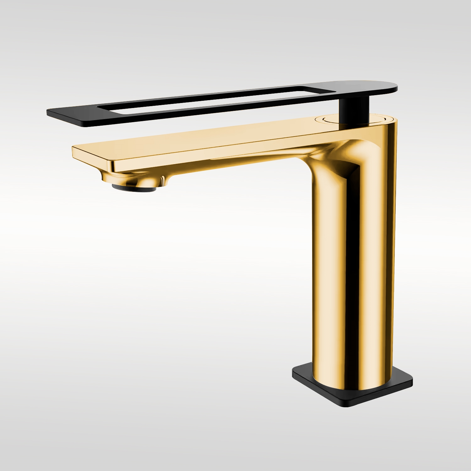 Fontana Black and Gold Heavy Single Handle Bathroom Low Basin Mixer Faucet