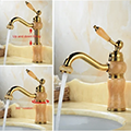 Fontana Up and Down Gold and Low Jade Spinning Lift Faucet with 360Â° Rotation