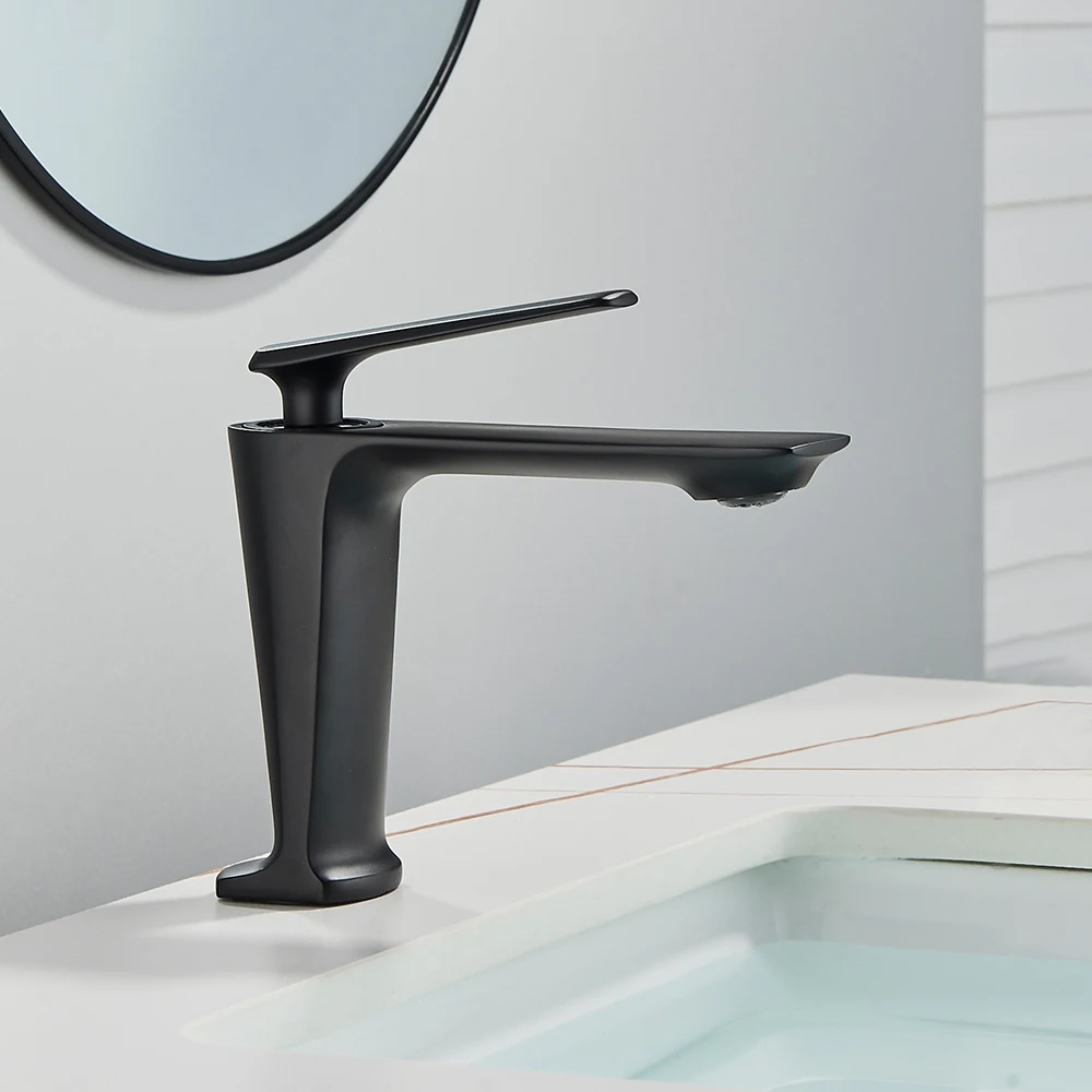 Fontana Matte Black Finish Single Hole Hot and Cold Faucet