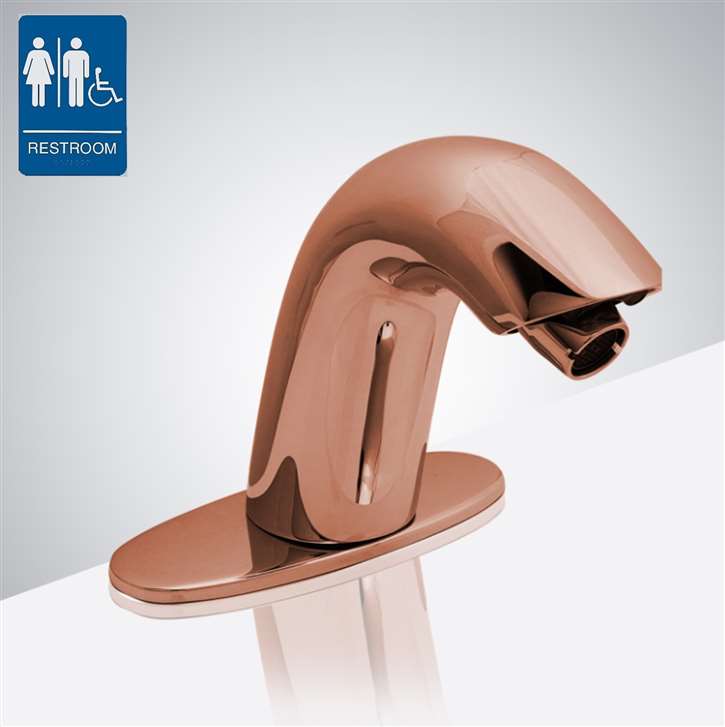 Fontana Conto Commercial Rose Gold Motion Sensor Bathroom Faucet