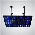 Fontana 24"  Matte BlackSquare Rainfall LED Showerhead