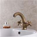 Brio Antique Bronze Roma Bathroom Sink Faucet with Double Cross Head Handle