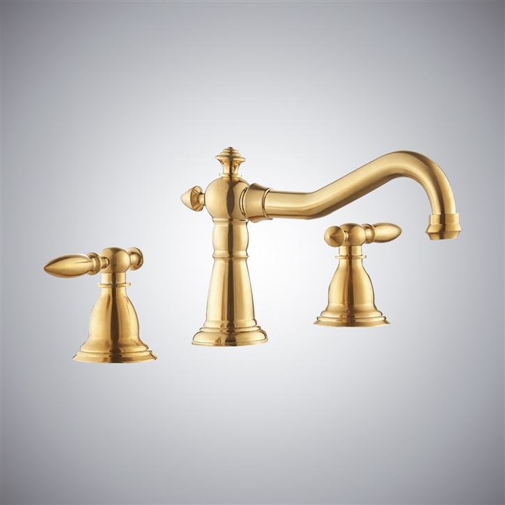 Fontana Nicastro Brushed Gold Dual Handle Faucet