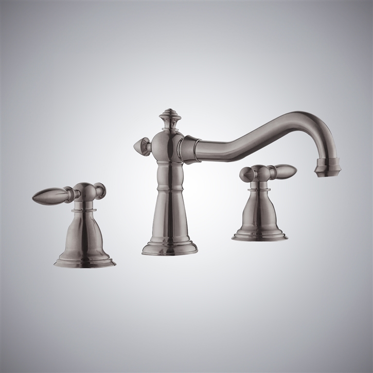 Fontana Nicastro Gun Metal Gray Dual Handle Bathroom Faucet