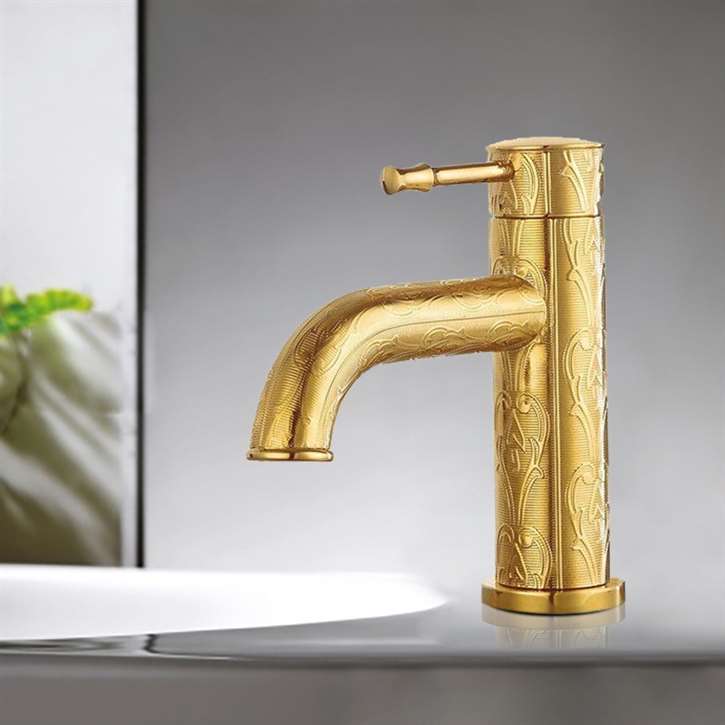 Alberni Golden PVD Solid Brass Mixer Bathroom Sink Faucet