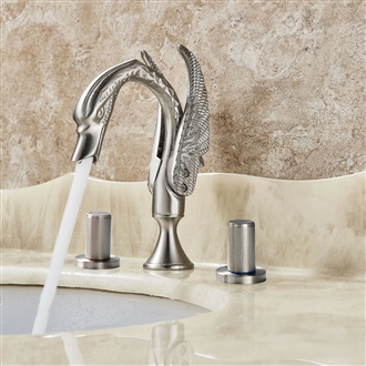 Fontana Noir Cascade Brushed Nickel Swan Sink Faucet