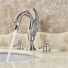 Fontana Obsidian Twist Swan Brushed Nickel Sink Faucet