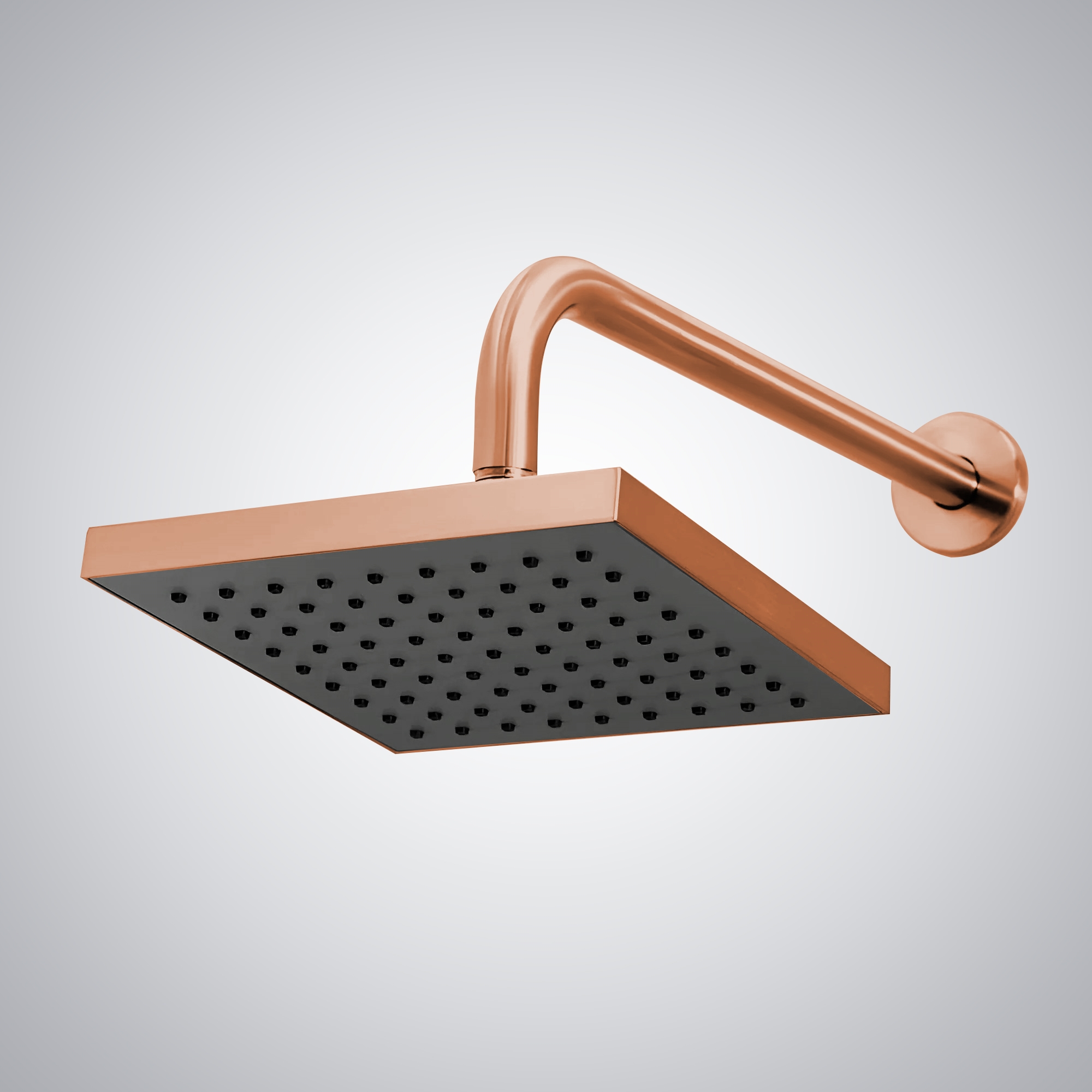 Fontana 12" Solid Brass Square Rose Gold Rainfall Wall Mount Shower Head