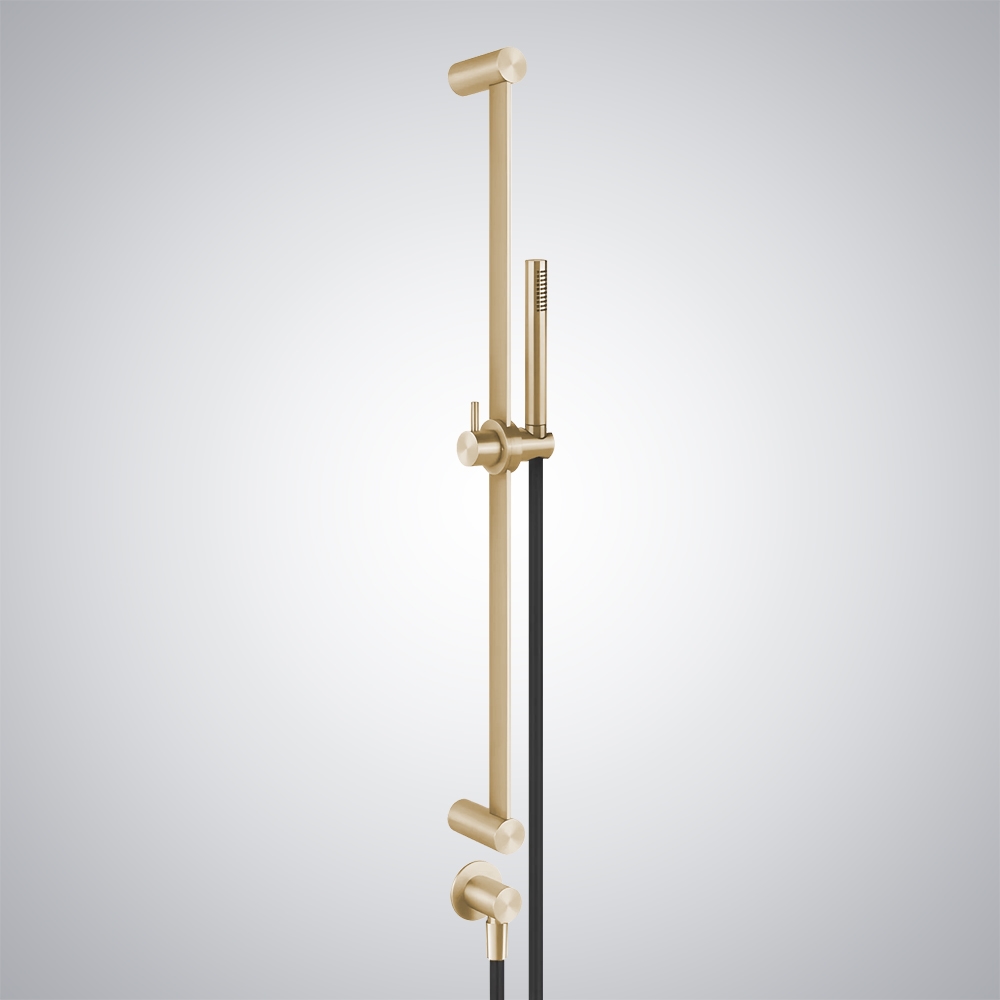 Fontana Vesoul Brushed Gold Shower Rail With Flexible Hose