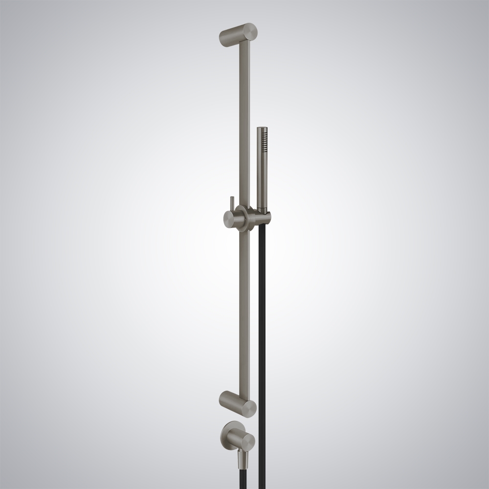 Fontana Verdun Gun Metal Gray Shower Rail With Hose