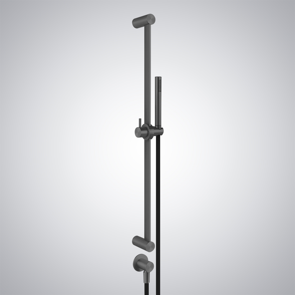 Fontana Limoges Matte Black Shower Rail With Hose