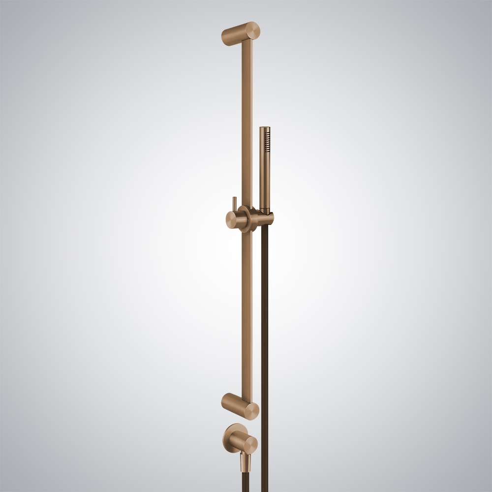 Fontana Foix Warm Bronze Brushed Shower Rail With Handshower