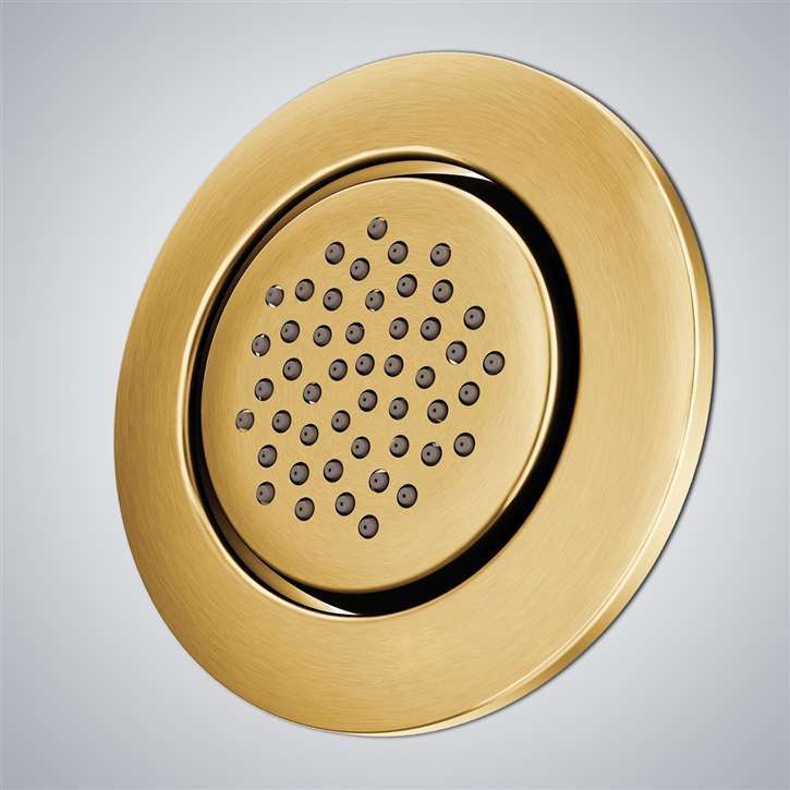 Fontana Salerno Brushed Gold Round Shower Body Jets