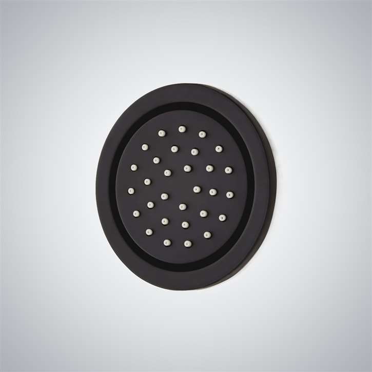 Fontana Pinerolo Matte Black Rainfall Shower Body Spray Jet