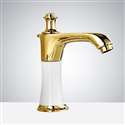 Fontana Commercial White and Gold Automatic Sensor Hands Free Faucet