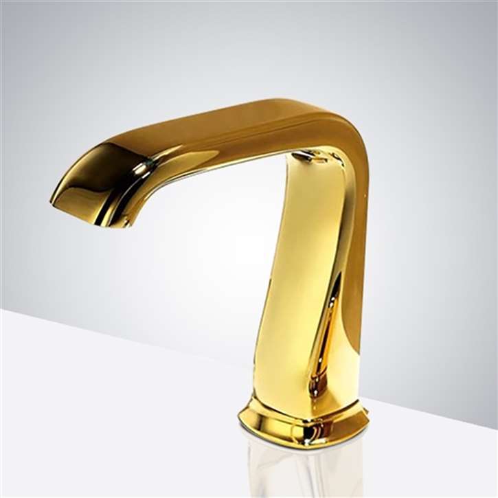 Gold Commercial Touchless Bathroom Faucet