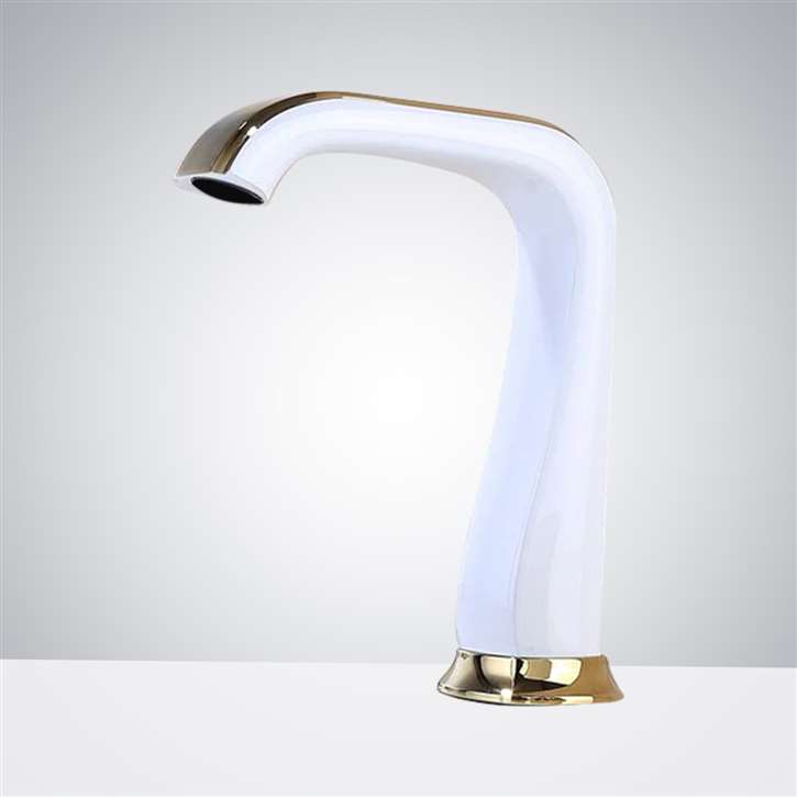 Fontana Commercial White and Gold Electronic Sensor Faucet