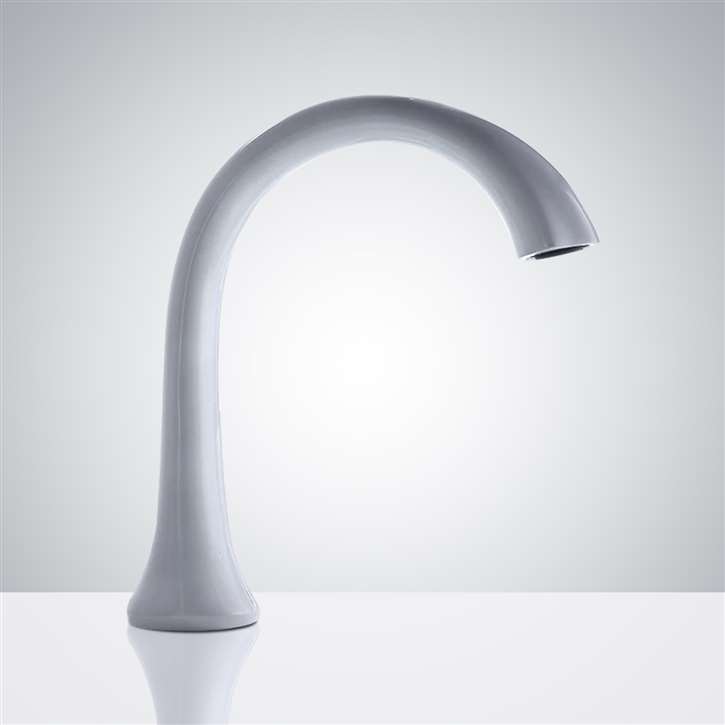 White Touchless Commercial Restroom Faucet