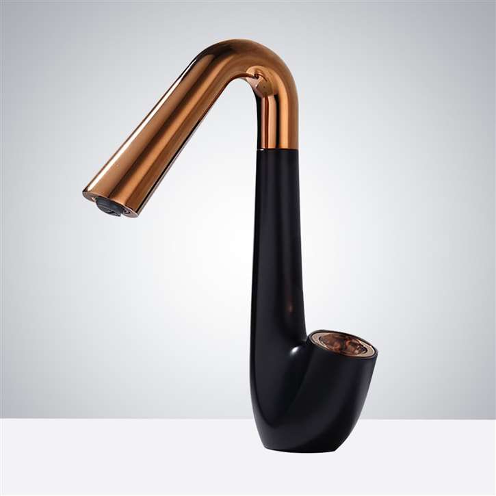 Fontana Fontana Commercial Matte Black and Rose Gold   Automatic Sensor Hands Free Faucet