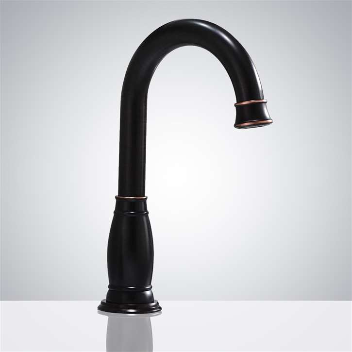 Smart Restroom Matte Black and Bronze  Automatic Sensor Hands-Free Faucet