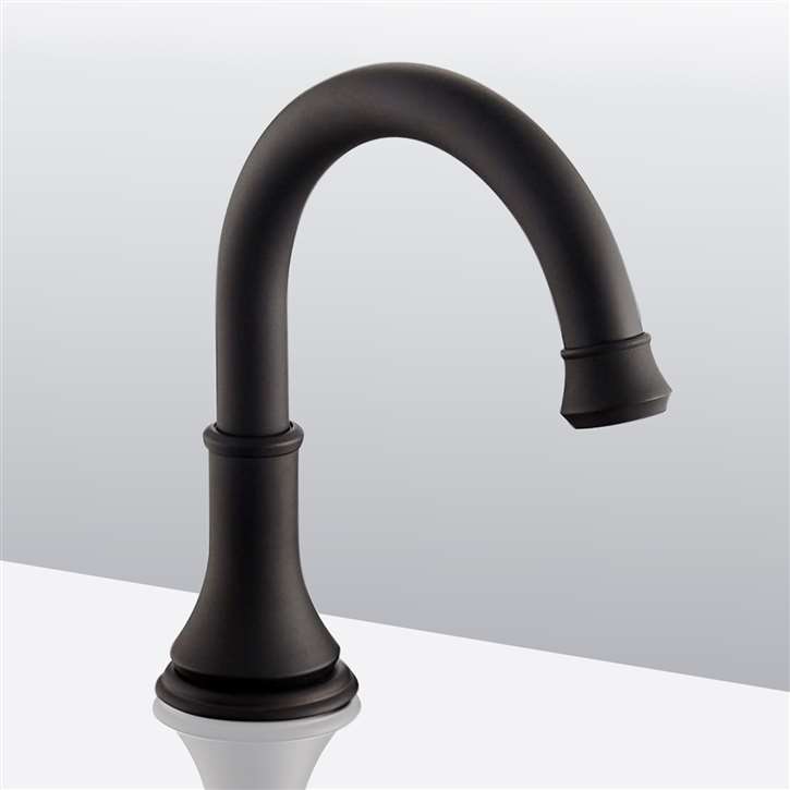 Chatou Commercial Deck Mount Matte Black Automatic Infrared Sensor Faucets