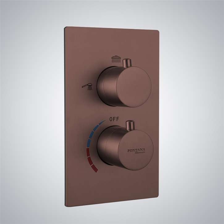 Fontana Oil Rubbed Bronze Finish Thermostatic 2 Knob 3 Way Mixing Valve