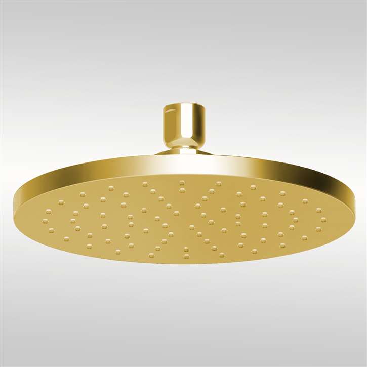 Fontana Chatou Polished Gold 1.75 GPM Rain Shower Head with Master Clean Spray Face and Katalyst Air-Induction Technology