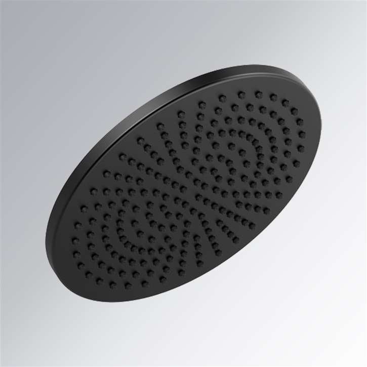 Fontana Dijon Matte Black Single Function Universal Rain Round Shower Head