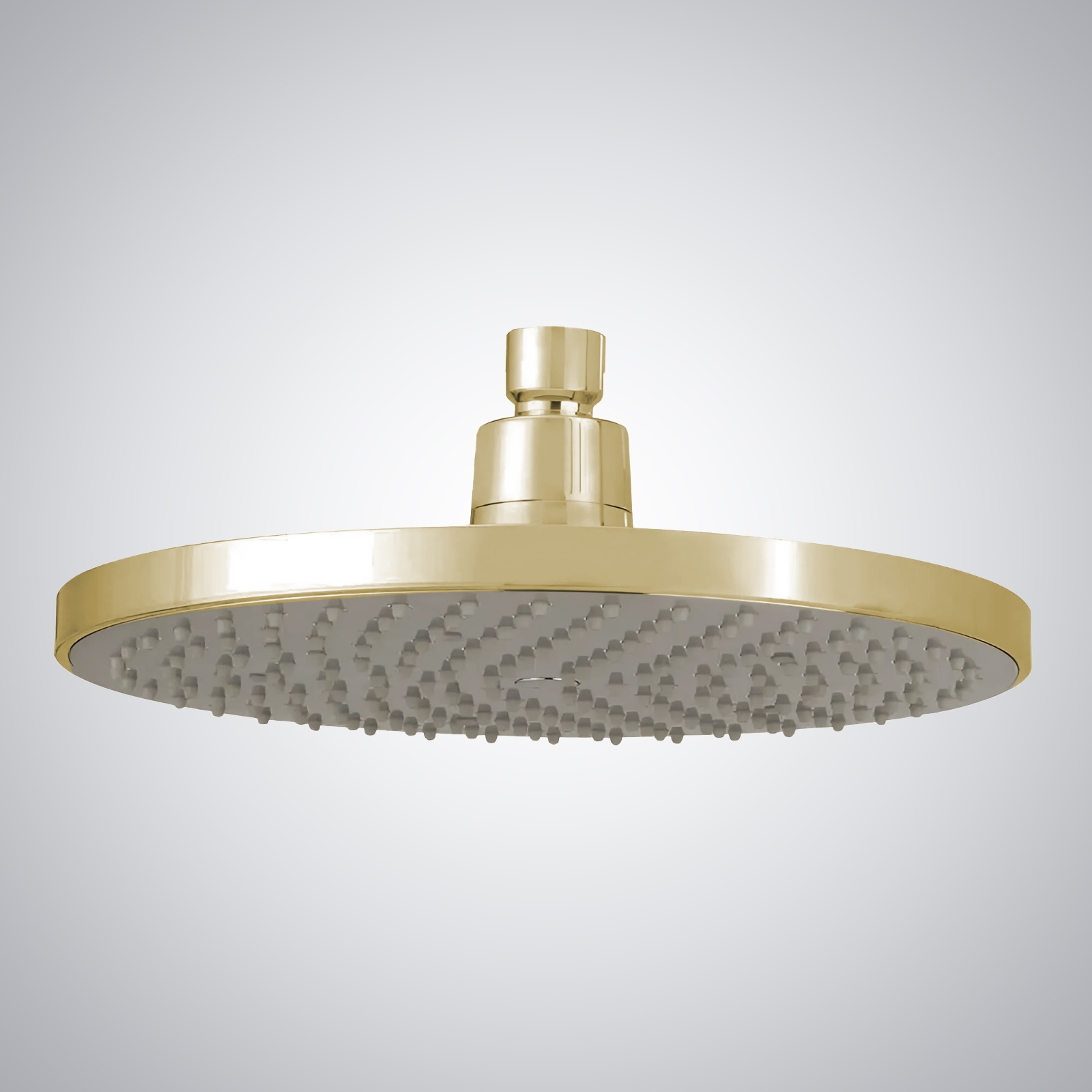 Fontana Dax Round Rain Shower Head with Master Clean Spray Face in Brushed Gold Finish