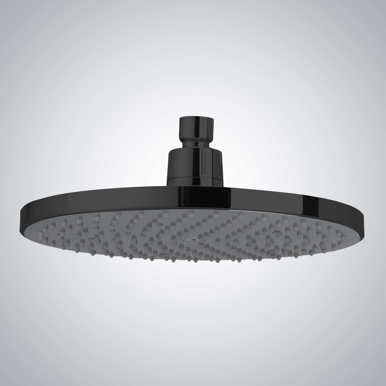 Fontana Dax Round Rain Shower Head with Master Clean Spray Face in Matte Black Finish