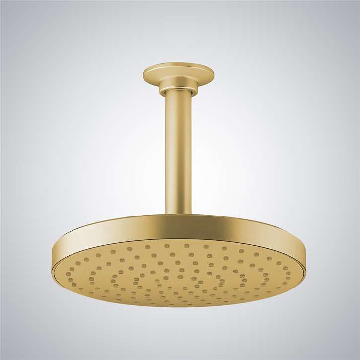 Fontana Creteil Round Rain Shower Head with Master Clean Spray Face in Brushed Gold Finish