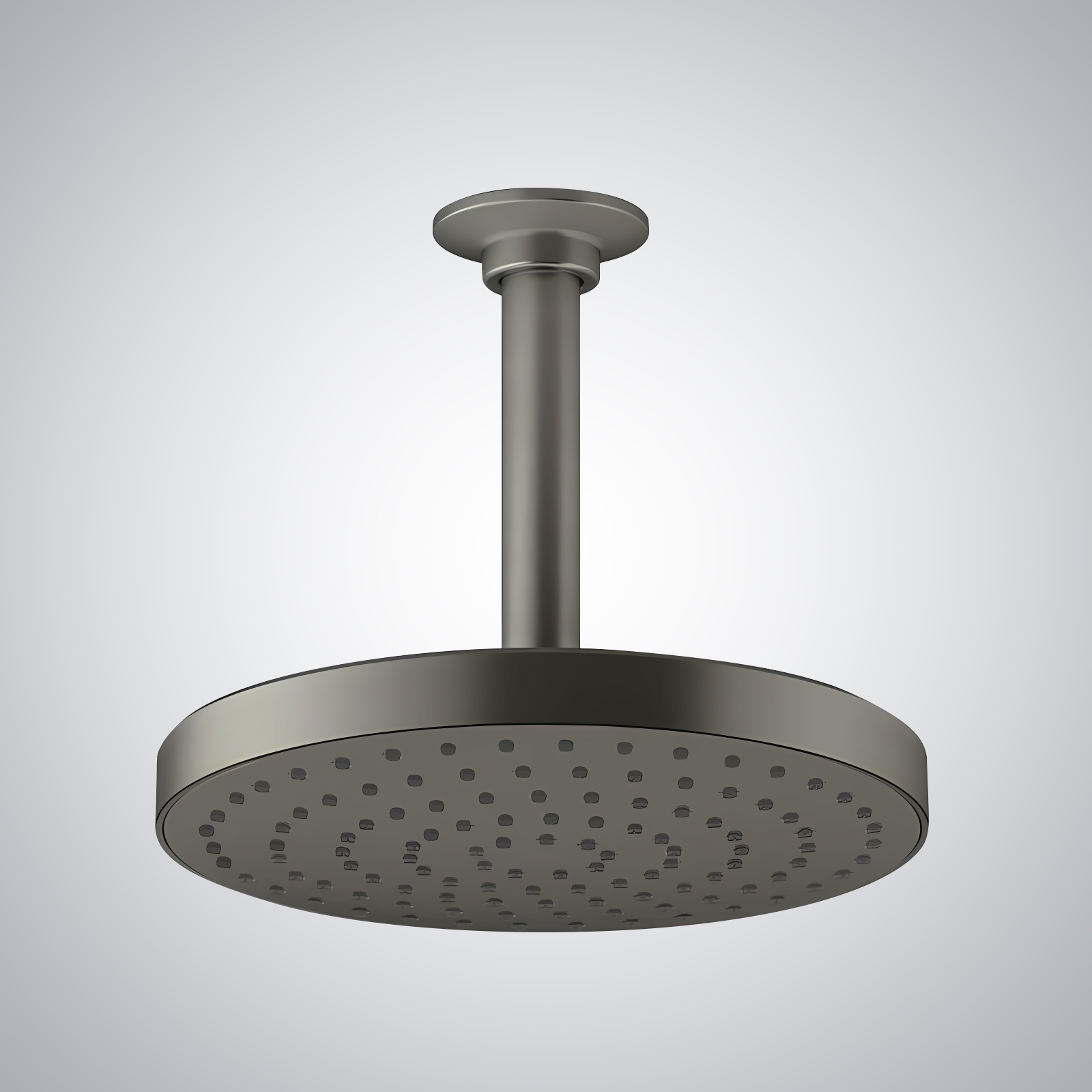 Fontana Creteil Round Rain Shower Head with Master Clean Spray Face in Gun Metal Gray Finish