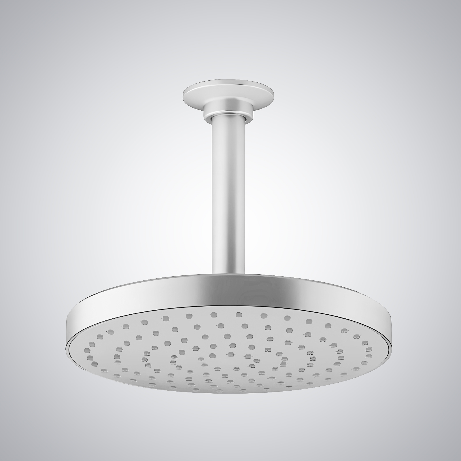 Fontana Creteil Round Rain Shower Head with Master Clean Spray Face in Matte White Finish